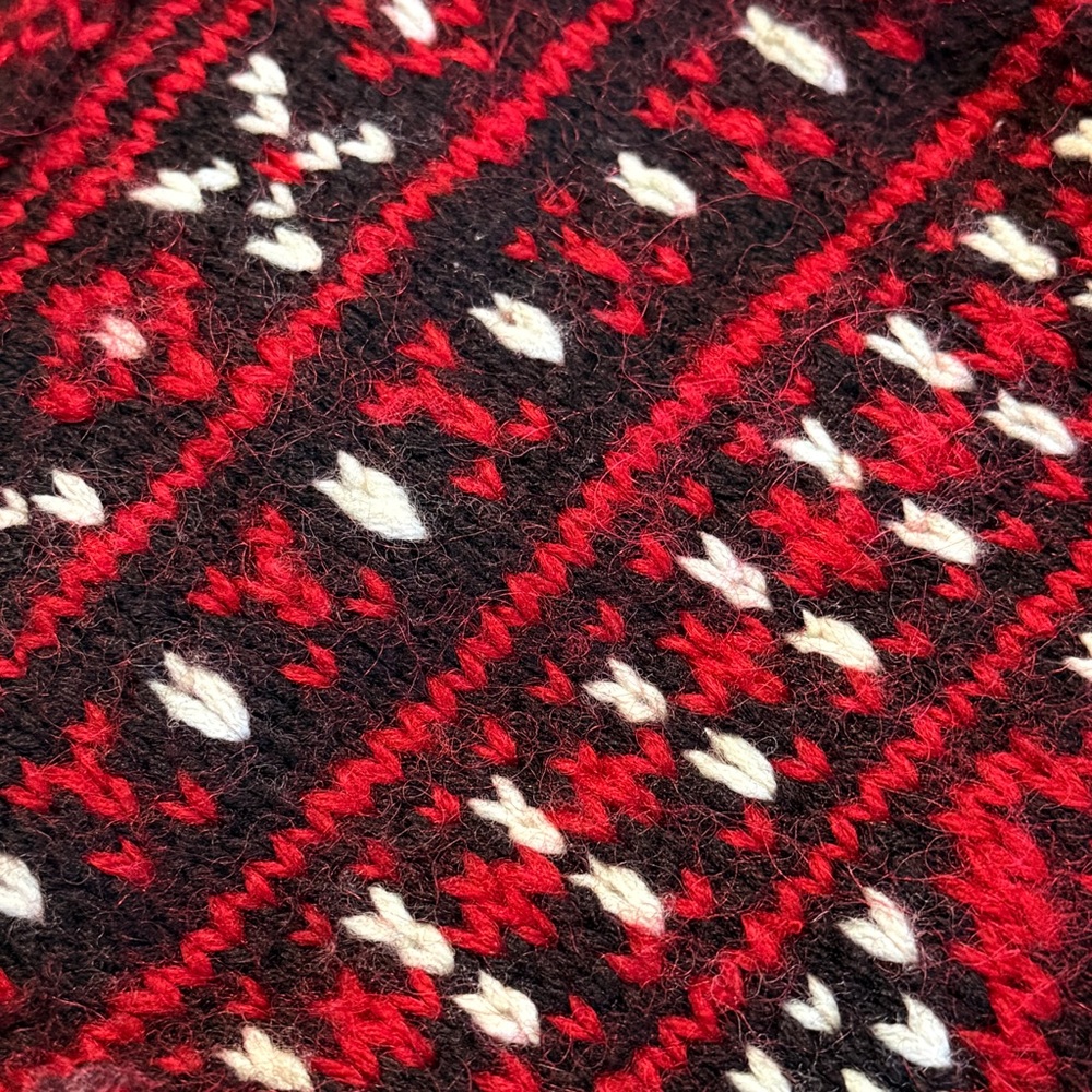 Fair Isle Half-Zip Sweater Mens Nordic Ski Lodge Wool Blend Cold Weather Large - Picture 10 of 14